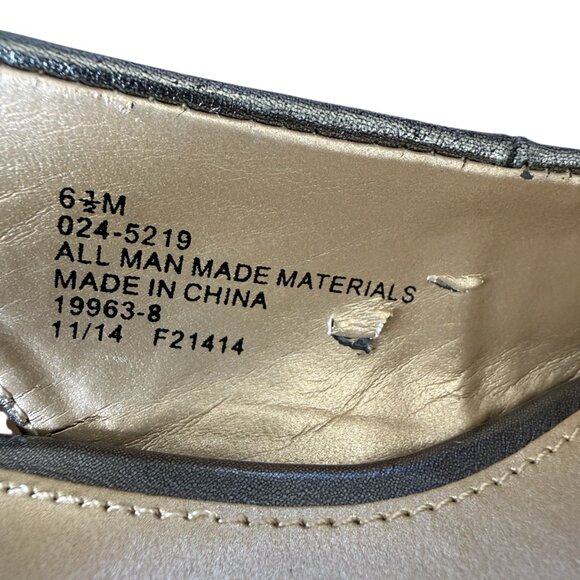 Liz Claiborne metallic silver embellished peep toe slingback heels women's 6 1/2 - Picture 10 of 11